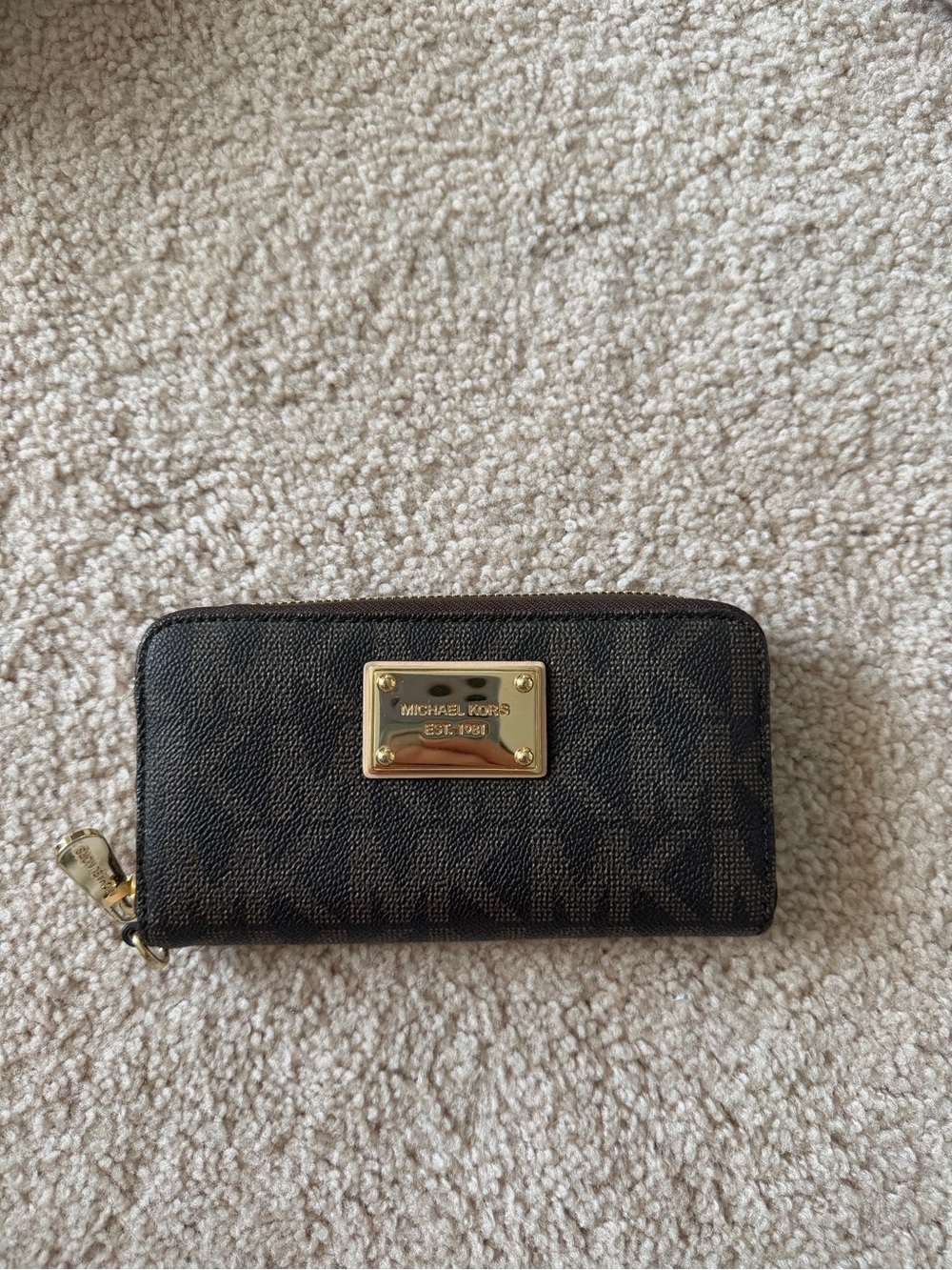 Michael Kors Dark Brown MK Logo wallet